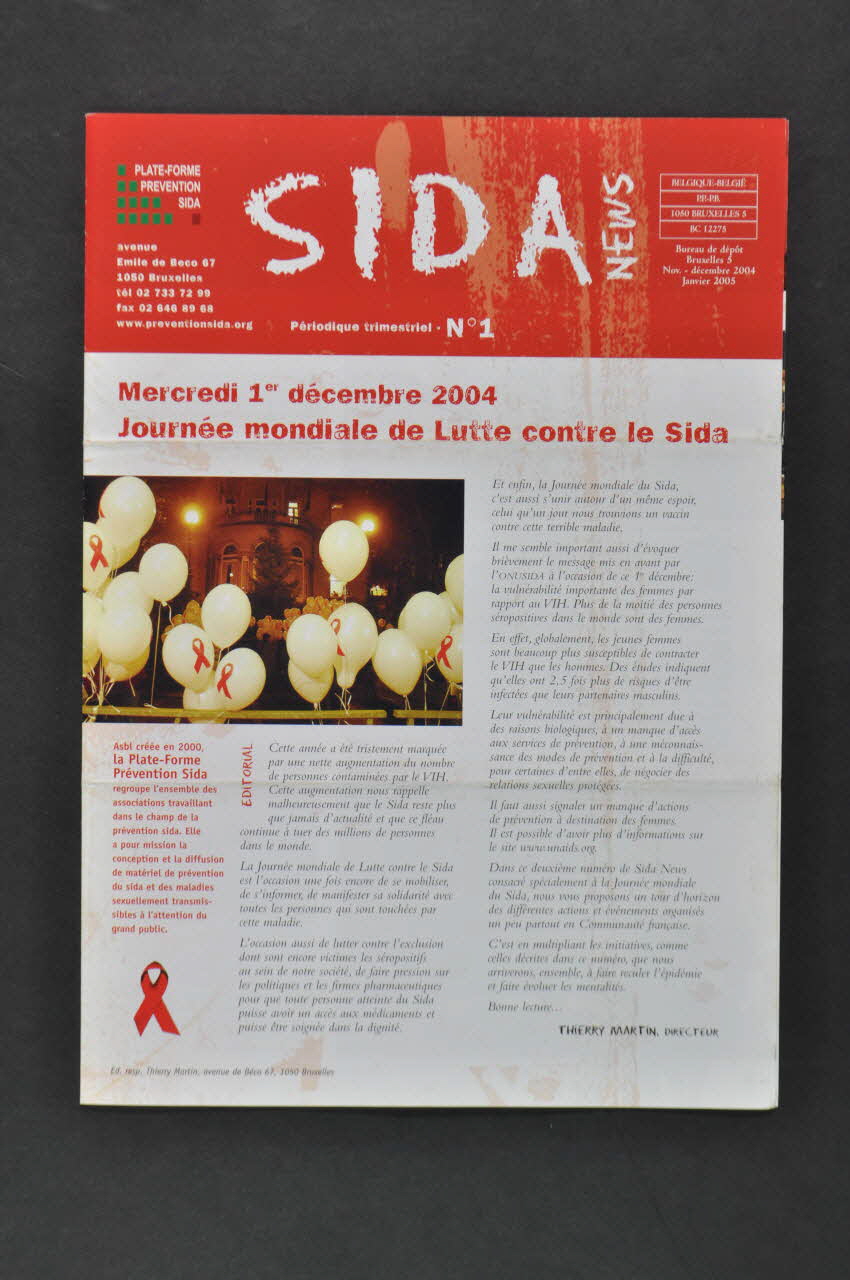 Plateforme Prévention Sida Journal associatif "SIDA News", n°1 Bruxelles 2004 2004.235.14.1-2 Photo Mucem