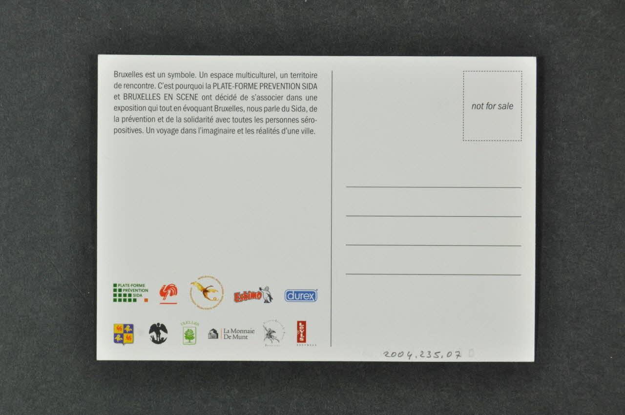 Plateforme Prévention Sida carte postale "On s'est déjà rencontré quelque part ?" Bruxelles 2004 2004.235.7 Photo Mucem