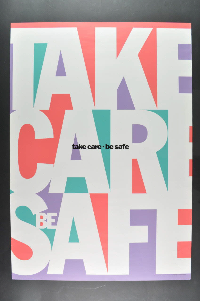 RFSL affiche "Take care, be safe"  ( Faites attention. Soyez safe) Suède 1992 2005.34.9 Photo Mucem