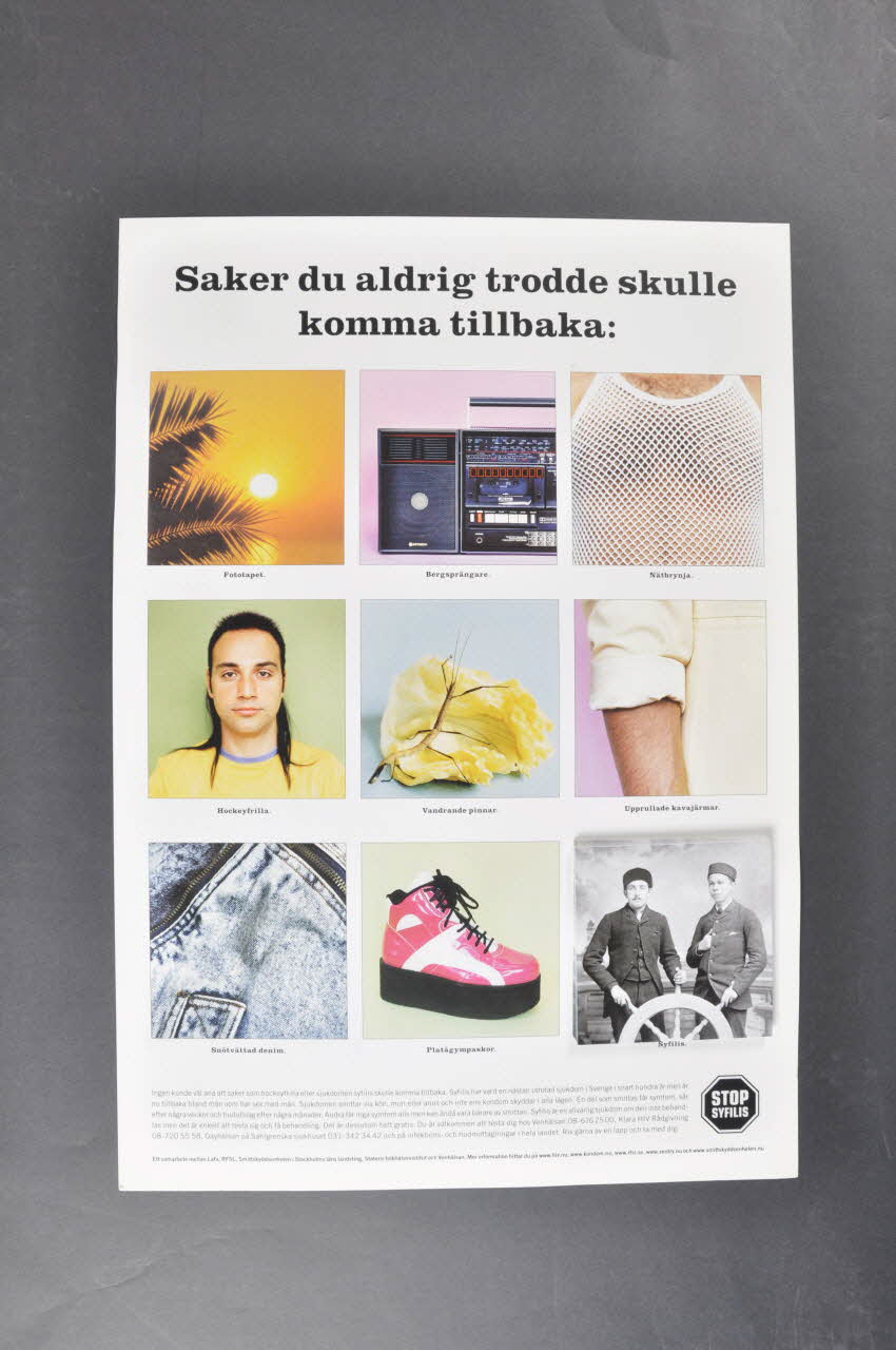 affiche "Saker du aldrig trodde skulle koma tillbaka" / Syfilis 2005.35.10 Photo Mucem