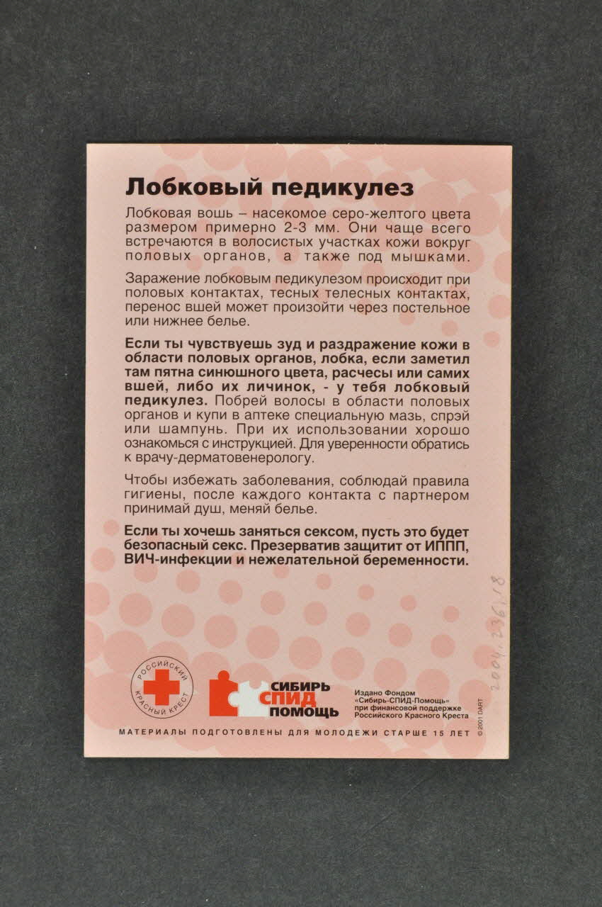 Siberian Aids Aid Charitable Fund / Croix Rouge flyer Sibérie 2001 2004.236.18 Photo Mucem