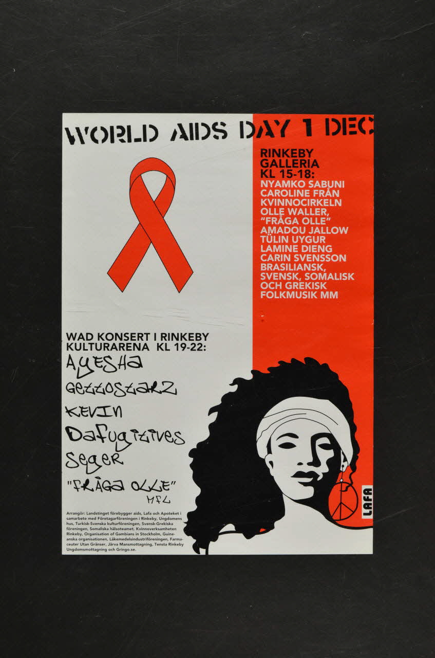 affiche World AIDS DAY 1 dec (Journée mondiale du sida. 1er décembre) 2005.35.34 Photo Mucem