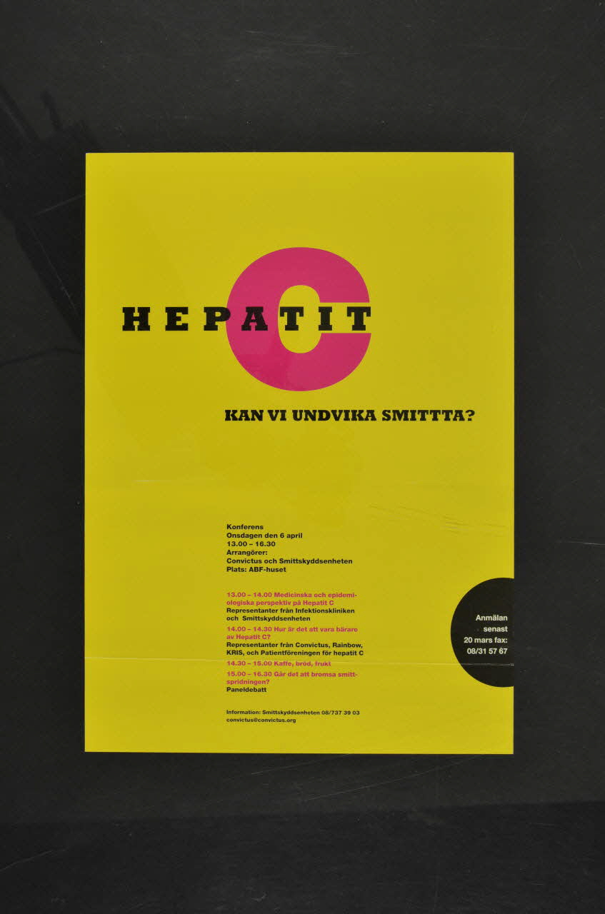 affiche "Hepatit C Kan vi undvika smitta ?" 2005.35.38 Photo Mucem