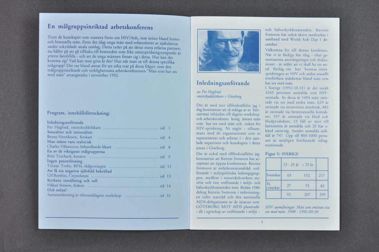 Ville De GöTeborg BROCHURE "Hivsmitta bland män som har sex med män" (traduire) Suède 1992 2005.37.3 Photo Mucem