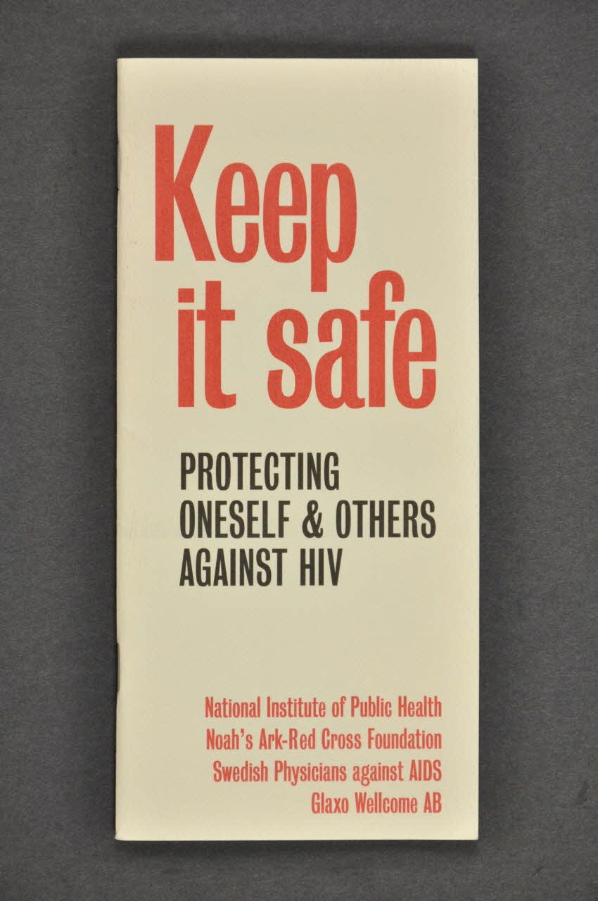 National Institute Of Public Health, Noah's BROCHURE "Keep it safe. Protecting oneself & others against HIV" (en anglais) (Rester safe. Se protéger et protéger les autres contre le VIH) Suède 2000 2005.38.12 Photo Mucem