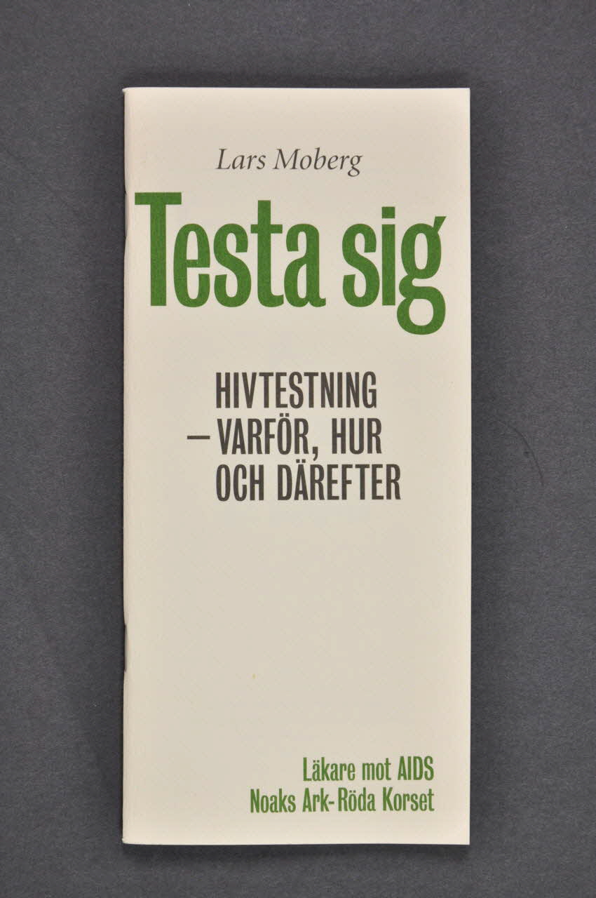 LäKare Mot Aids, Noah's Ark_red Cross Foundation BROCHURE Testa sig. Hivtesting - varför, hur och därefter (Etre sûr. Se faire tester contre le VIH. Pourquoi, comment et après) Suède 2001 2005.38.15 Photo Mucem