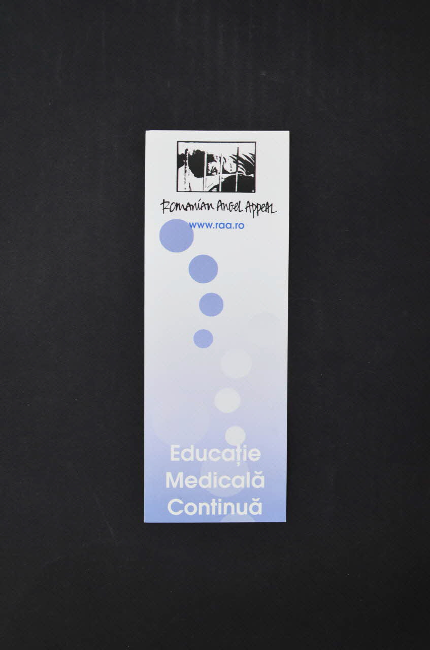 Romanian Angel Appeal marque-page "Educatie Medicala Continua" (Formation médicale continue) Roumanie 2002 2004.237.32 Photo Mucem