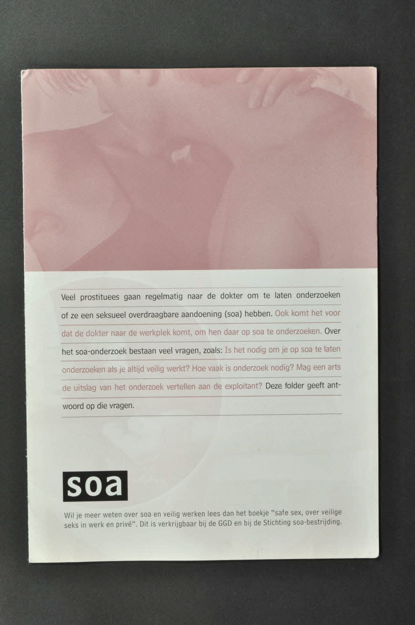 Dépliant "Veel prostituees gan regelmatig naar de dokter..." 2005.42.27 Photo Mucem