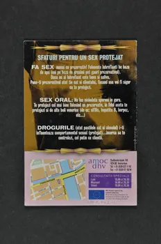 Amoc Dhv Dépliant "Sexe commercial à Amsterdam. / Conseils et soutien aux hommes faisant du sexe commercial avec des hommes !"  (en roumain) Pays-Bas 2005 2005.43.11 Photo Mucem