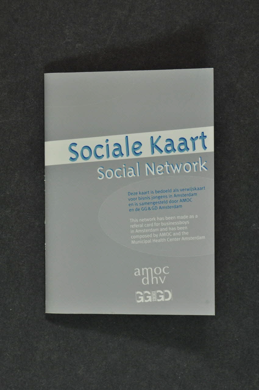 Amoc, Municipal Health Center Amsterdam Dépliant "Sociale Kaart. Social Network" (en néerlandais et en anglais) Pays-Bas 2001 2005.43.17 Photo Mucem