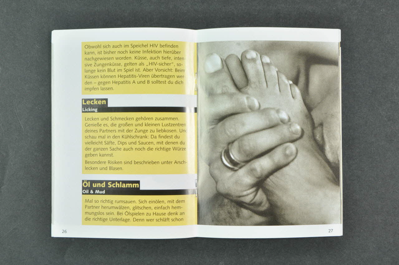 Deutsche Aids-Hilfe BROCHURE "Schwuler sex. Lust und Risiken" (Sexe homosexuel. Désir et risques) Allemagne 2002 2005.43.24 Photo Mucem