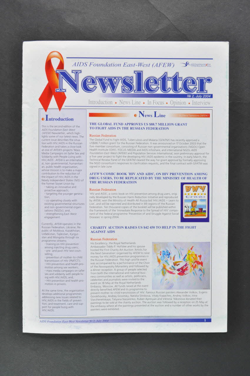 Aids Foundation East-West (AFEW) revue "AIDS Foundation East-West News letter", n°2 juillet 2004 Fédération de Russie 2004/7 2004.239.10 Photo Mucem