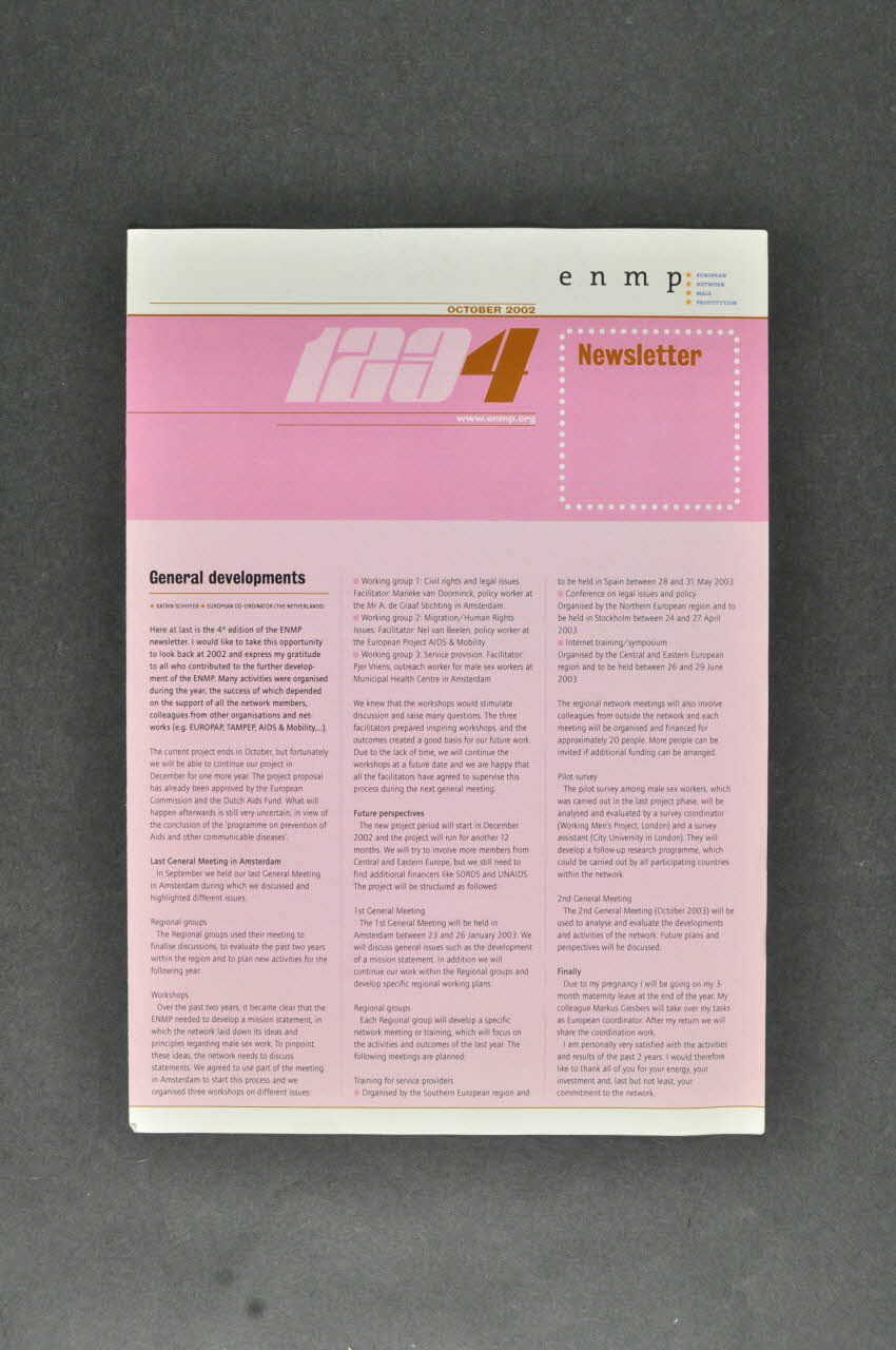 European Network Male Prostitution Bulletin associatif European Network Male Prostitution News letter Pays-Bas 2002/10 2005.43.27 Photo Mucem