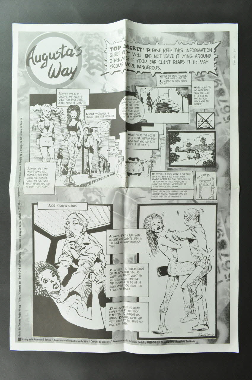 Comitato per i Diritti Civili delle Prostitute / Tampep Dépliant "Augusta's way . Self defence International 1996 2005.44.23 Photo Mucem
