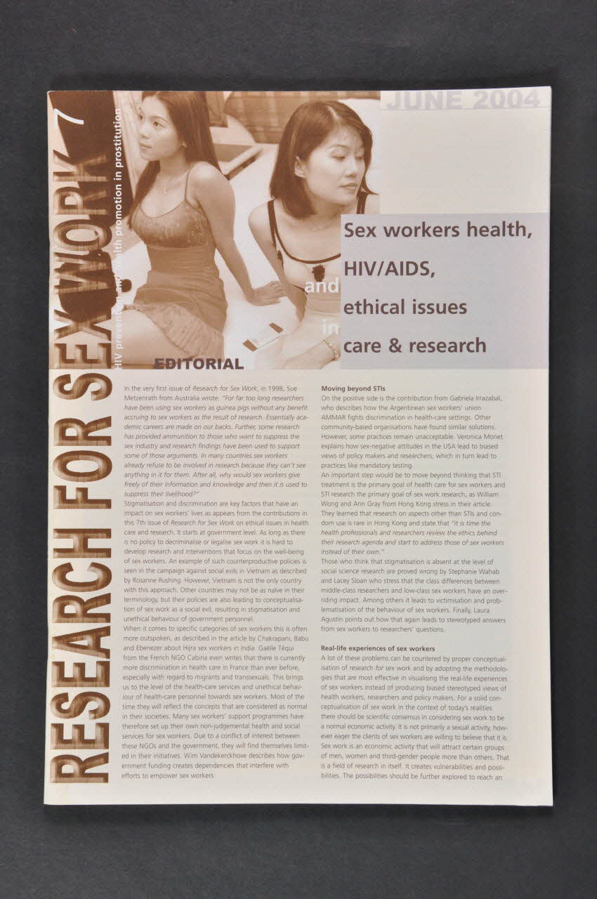 Tampep BROCHURE "Research for sex work n°7" : "Sex workers health, HIV/AIDS  and ethical issues in care & research" (Recherche pour le travail du sexe n°7. Santé des travailleurs sexuels, VIH/Sida et questions éthiques relatives aux soins et à la recherche) International 2004/6 2005.44.25 Photo Mucem