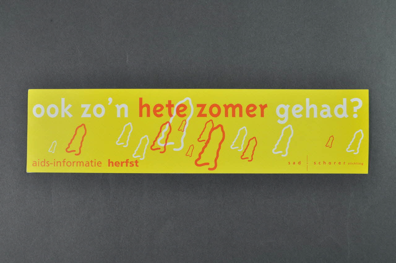 autocollant "Ook zo'n hete zomer gehad ?" (... cet été...) 2005.47.10 Photo Mucem