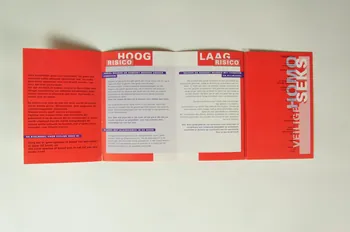 Stuurgroep Aidspreventie Homo's Dépliant "HomoSeks Veilige (en rouge) Pays-Bas 1992 2005.47.103  Photo Mucem