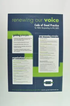 Ngo Hiv/Aids Code Of Practice Project affiche Renewing our voice. Code of good practice for NGOs responding to HIV/AIDS (Renouveller notre voix. Code des bonnes pratiques pour les associations répondant au VIH/Sida) Lorraine, France 2004 2004.240.10 Photo Mucem