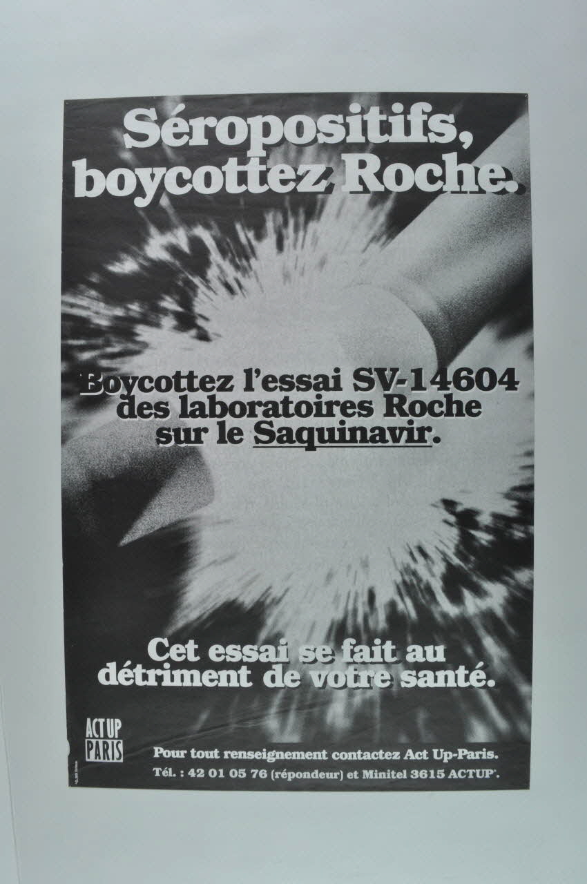 Act Up-Paris affiche Séropositifs, boycottez Roche. Île-de-France, France 1993 2003.21.6 Photo Mucem