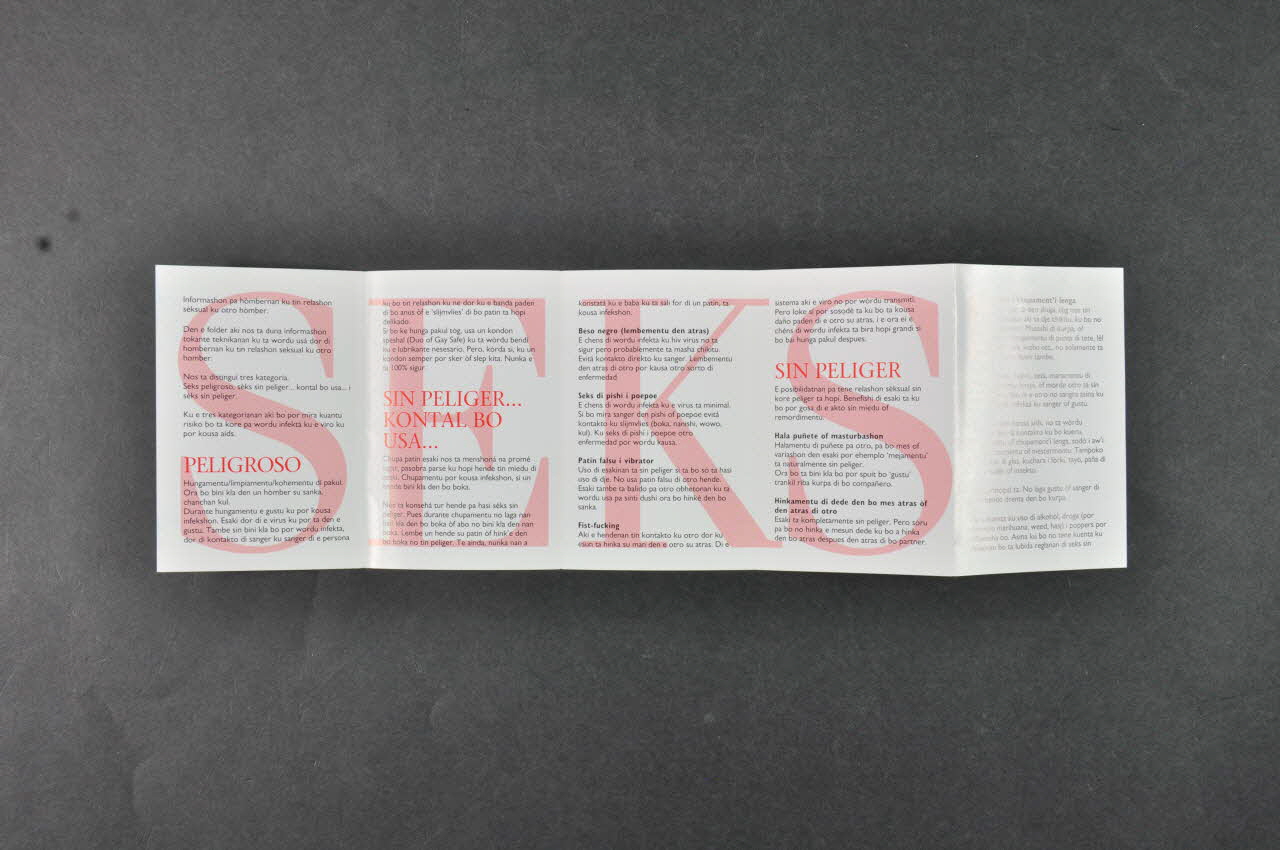 Coc Dépliant "Sèks entre homber nan" & AIDS" Pays-Bas 1992/2 2005.47.114  Photo Mucem
