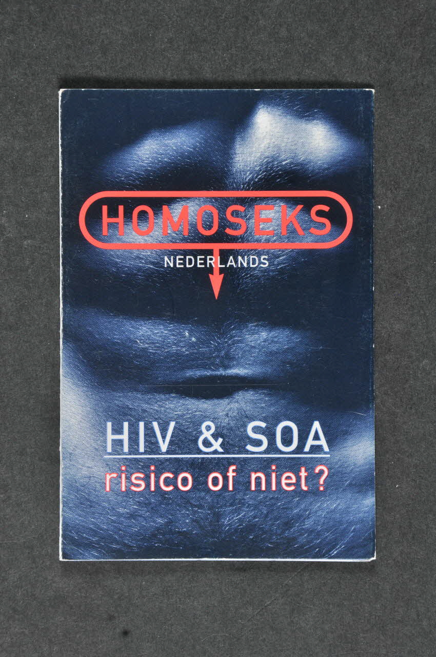 SAD Schorer Stichting Dépliant "Homoseks / Nederlands / HIV & SOA risico of niet ? " (Homosexualité / Pays-Bas / VIH et MST risque ou non ?) Pays-Bas 1996 2005.47.115 Photo Mucem