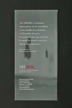Bureau International Du Travail Dépliant "OIT Sida. Notre contribution à la lutte contre la pandémie" Lorraine, France 2004 2004.240.14  Photo Mucem