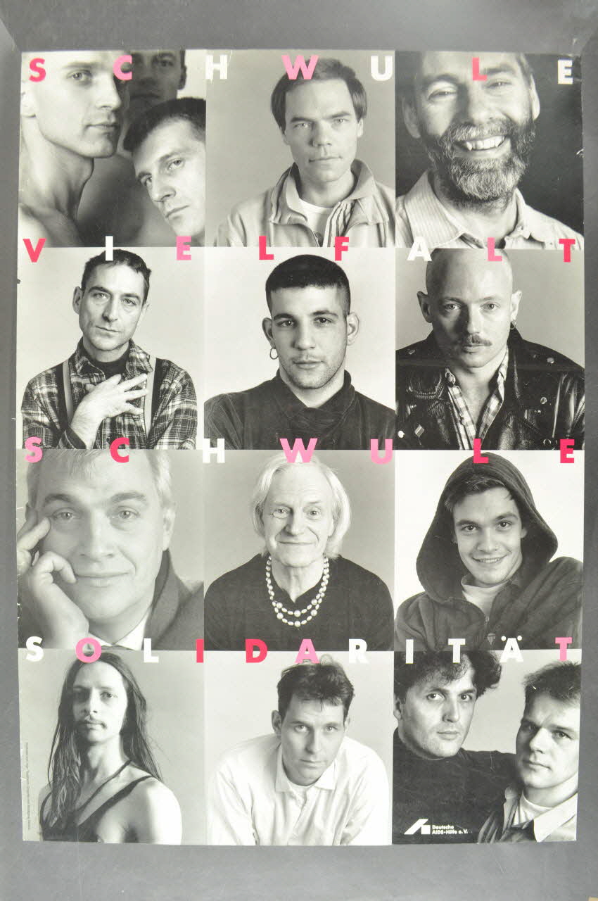 affiche "Schwule Vielfalt Schwule solidaritat" (Diversité homosexualle Solidarité homosexuelle) 2005.47.124 Photo Mucem