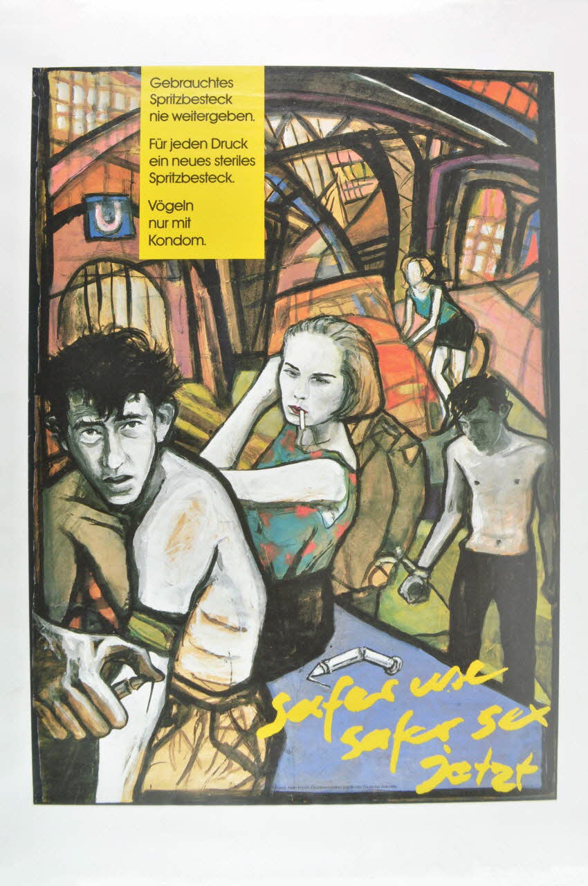 affiche "Safer use, safer sex jetz" (Usage safe, safe sex maintenant) 2005.47.140 Photo Mucem