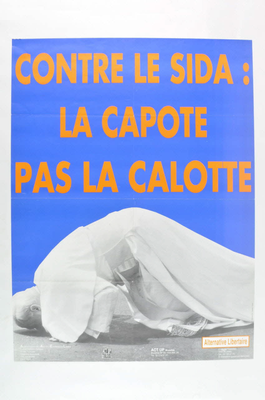 affiche "Contre le sida : la capote, pas la calotte" France 1995/12 2005.47.141 Photo Mucem