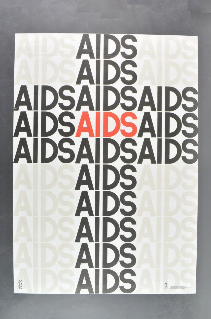 Nemzeti Egeszégvédelmi Intezet (NEVI) affiche "AIDS" Hongrie 1990 2005.47.142 Photo Mucem