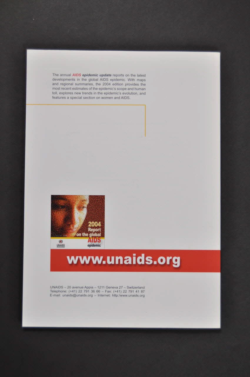 Onusida Et Oms Rapport AIDS epidemic update. December 2004 Lorraine, France 2004 2004.240.4 Photo Mucem