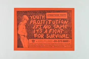 affiche "Youth prostitution it's not game it's a fight for survival" (La prostitution des jeunes n'est pas un jeu, c'est un combat pour la survie) 2005.47.158 Photo Mucem