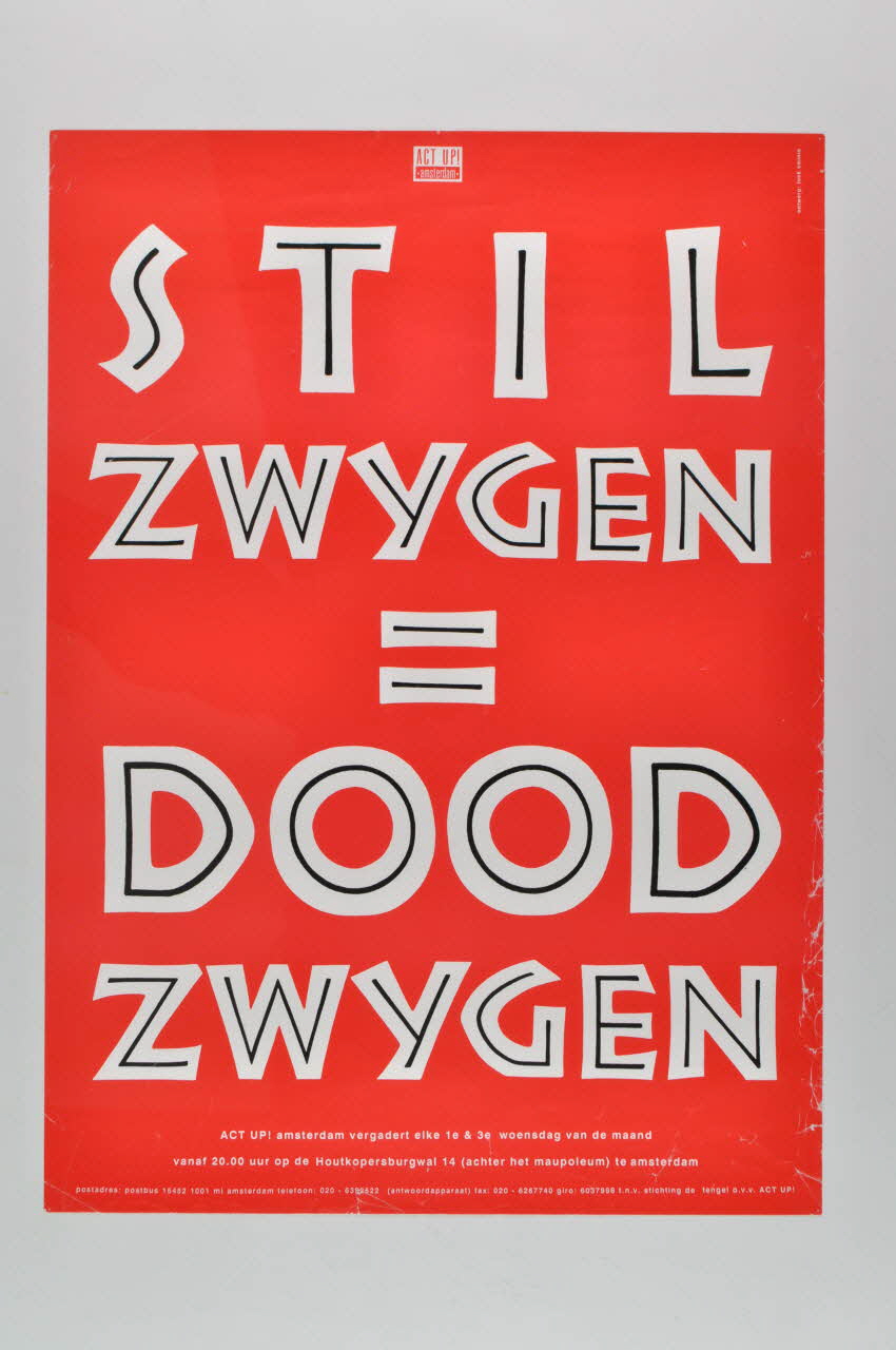 affiche "Stil Zwygen = Dood  Zwygen" (Silence = Mort) 2005.47.184 Photo Mucem