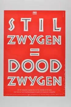 affiche "Stil Zwygen = Dood  Zwygen" (Silence = Mort) 2005.47.184 Photo Mucem