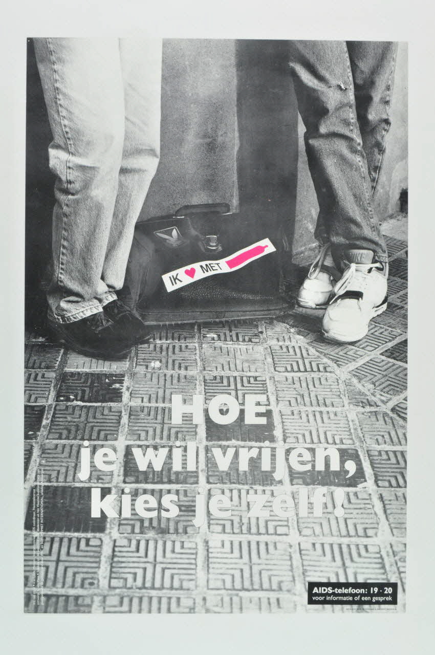 Aids Telefoon affiche "Hoe je wil vrijen, kies je zelf !" (A toi de choisir la façon dont tu veux faire l'amour) Belgique 1990 2005.47.188 Photo Mucem