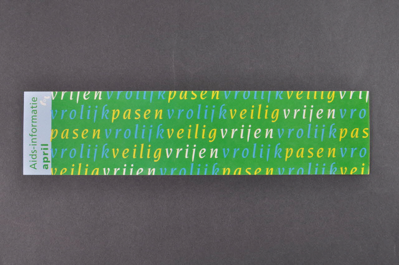 autocollant "April / Pasen vrolijk veilig vrijen" (Joyeuses Pâques / Safer sex) 2005.47.19 Photo Mucem