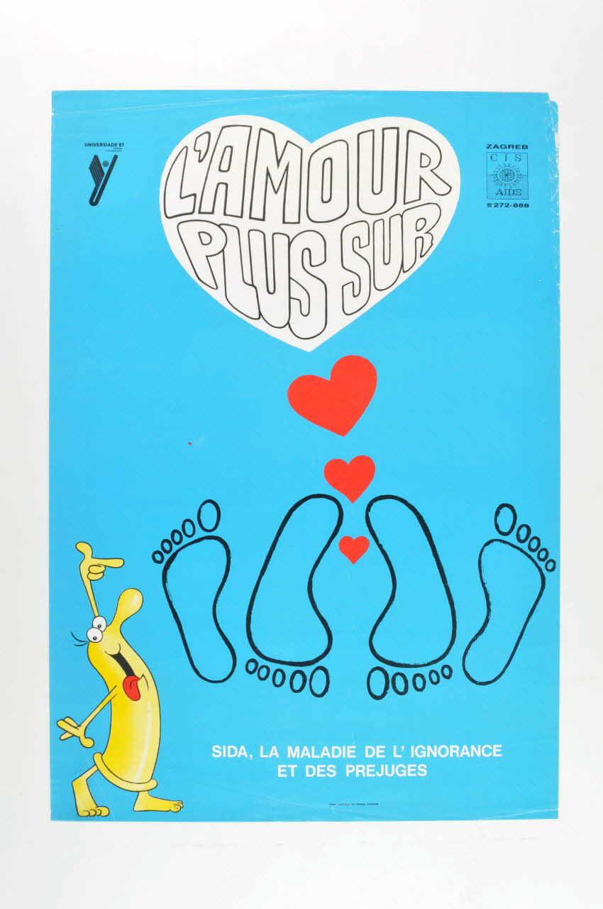 Cis Aids Zagreb affiche "L'amour plus sur" Croatie 1987 2005.47.212 Photo Mucem