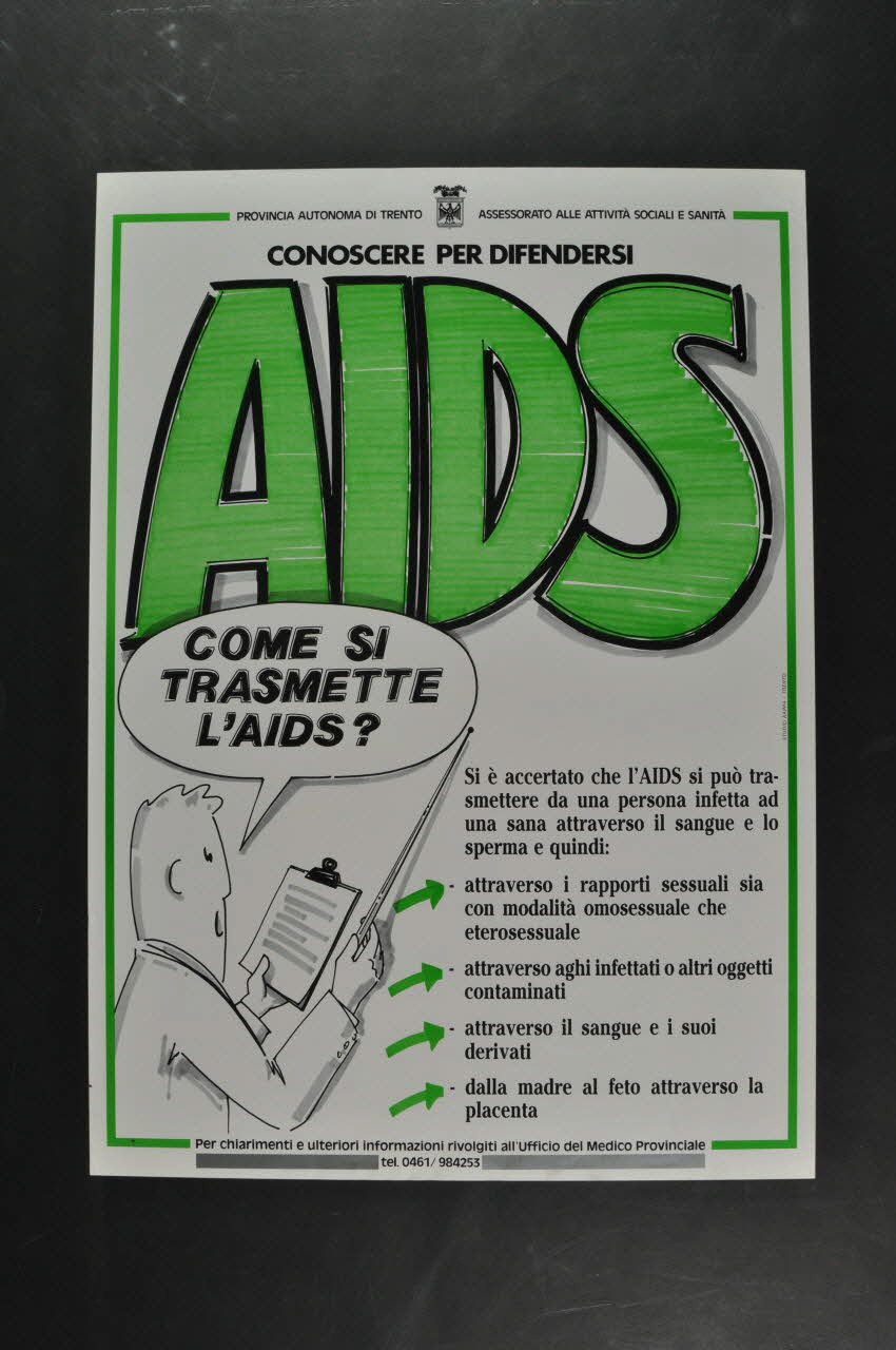 affiche " Come si trasmette l'AIDS" 2005.47.213 Photo Mucem