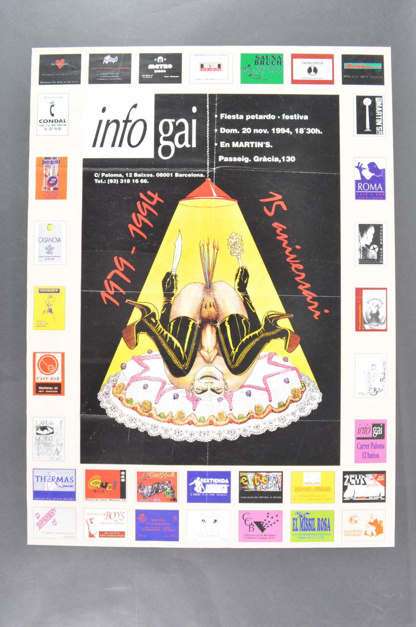 Info Gai affiche Affiche" Info Gai 1979 - 1994 15 anniversari" Espagne 1994 2005.47.214 Photo Mucem