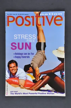 UK Coalition Of People Living With Hiv/Aids revue Positive nation, mai 2002, n° 78, Stress free sun Grande Bretagne 2002/5 2003.40.5  Photo Mucem