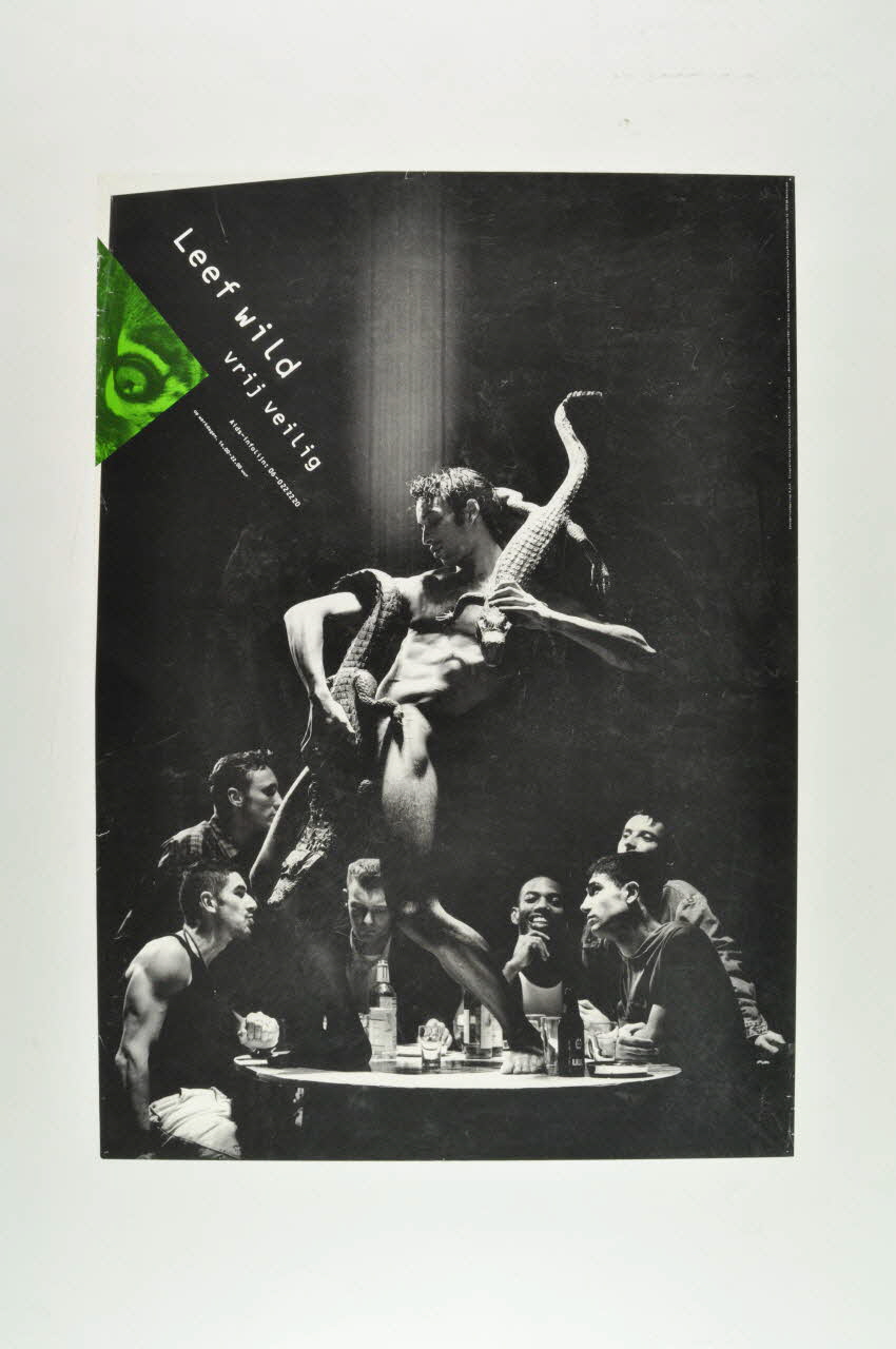 Stuurgroep Aidspreventie Homo's affiche "Leef wild. Vrij veilig" (Vie sauvage. safe sex) Pays-Bas 1991 2005.47.227 Photo Mucem