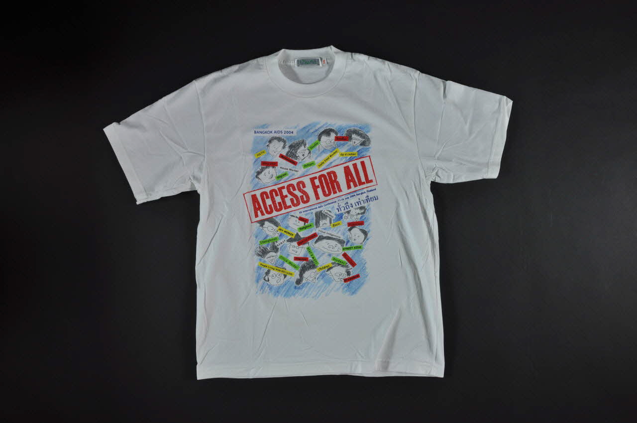 Bangkok Rainbow Organization tee-shirt "Access for all" (Accès pour tous) Thailande 2004 2004.246.1 Photo Mucem