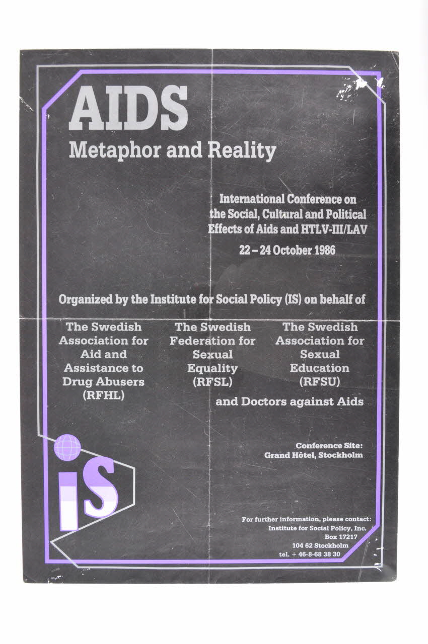 The Institute For Social Policy (Is) / The Swedish affiche "AIDS Metaphor and Reality" (Sida. Métaphore et réalité) Suède 1986/10 2005.47.244 Photo Mucem