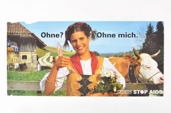 Aids-Hilfe Schweiz affichette "Ohne ? Ohne mich." (Sans ? Sans moi) Lorraine, France 1992 2005.47.258 Photo Mucem