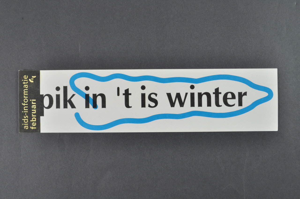 autocollant "Februari /Pik in 't is winter" (Février / Mets la à l'intérieur, c'est l'hiver) 2005.47.26 Photo Mucem