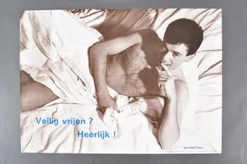 affiche "Veilig vrijen ? Heerlijk !" (Faire l'amour ? Délicieusement) 2005.47.273 Photo Mucem