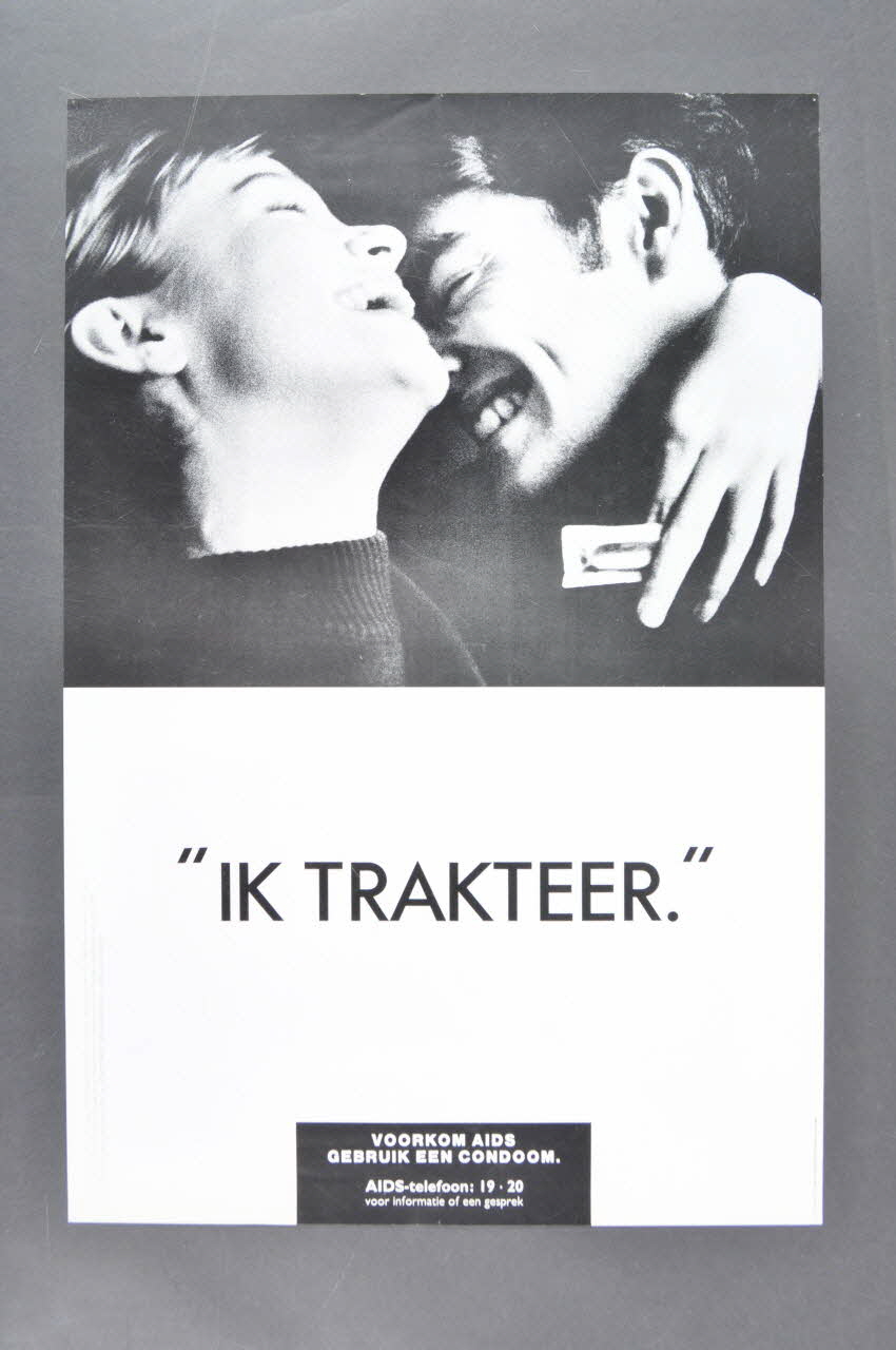 Aids Telefoon affiche "Ik Trakteer" (Je paye un verre ??) Pays-Bas 1990/4 2005.47.275 Photo Mucem