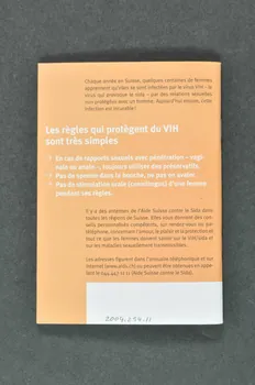 Aide Suisse Contre Le Sida (Ass) BROCHURE "Amour, plaisir et protection. Ce que les femmes doivent savoir sur le VIH/Sida et sur les maladies sexuellement transmissibles" Lorraine, France 2004 2004.254.11 Photo Mucem