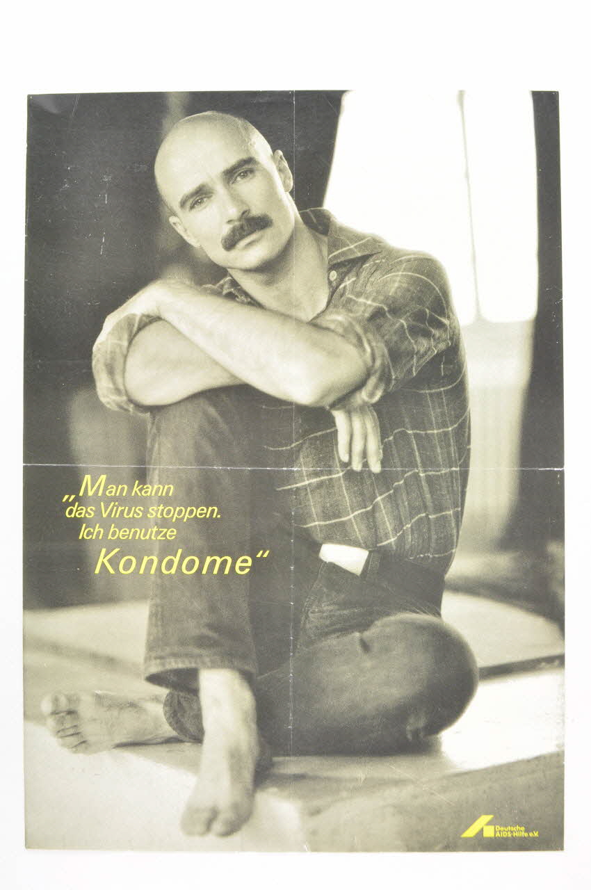 affiche "Man kann das Virus stoppen. Ich benutze Kondome" (On peut arrêter le virus. J'utilise des préservatifs) 2005.47.293 Photo Mucem