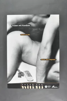 affiche "Ficken mit kondom.../ Safer sex" (Baiser avec un préservatif... Safer sex) 2005.47.299 Photo Mucem
